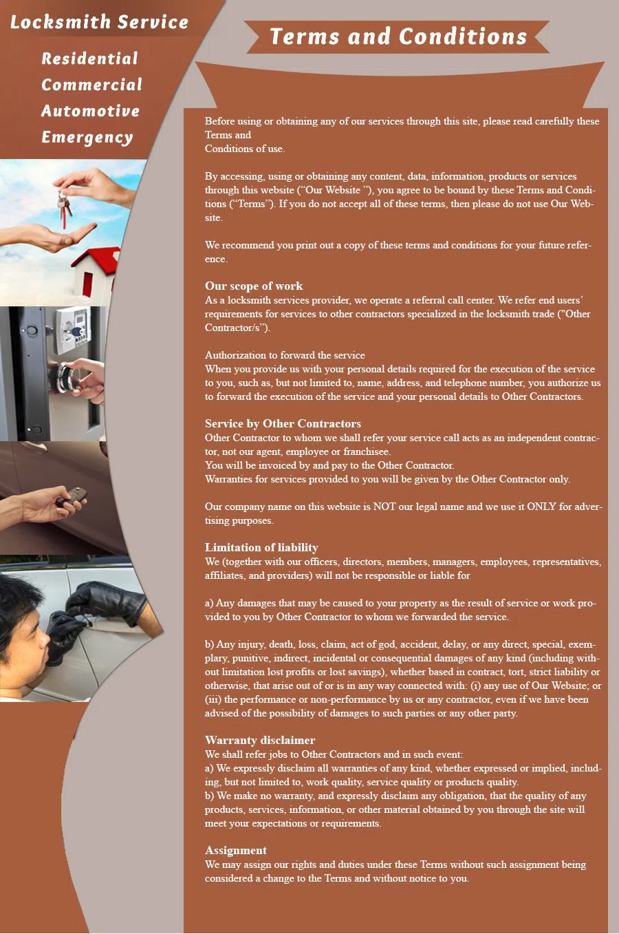 Voorhees Locksmith Service Voorhees, NJ 856-454-9416 - terms-and-condition